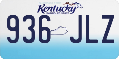 KY license plate 936JLZ