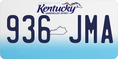 KY license plate 936JMA