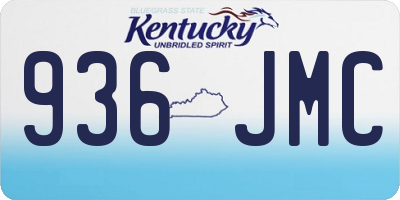 KY license plate 936JMC