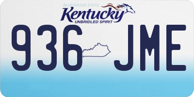 KY license plate 936JME