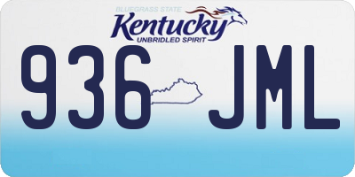 KY license plate 936JML