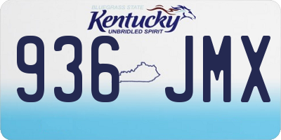 KY license plate 936JMX