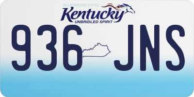 KY license plate 936JNS