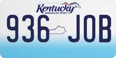 KY license plate 936JOB