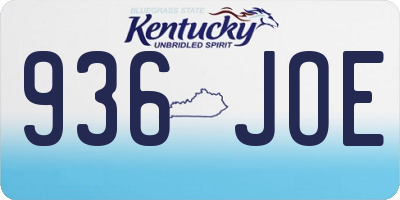 KY license plate 936JOE