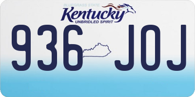 KY license plate 936JOJ