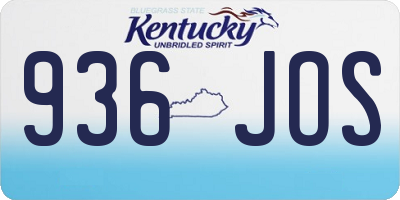 KY license plate 936JOS