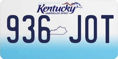 KY license plate 936JOT