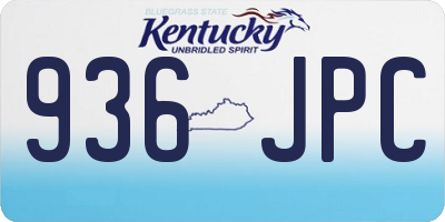 KY license plate 936JPC