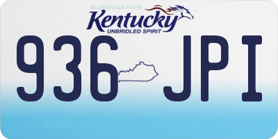 KY license plate 936JPI
