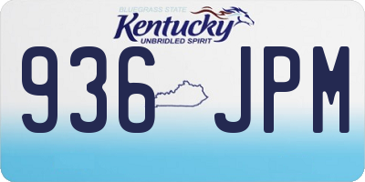 KY license plate 936JPM