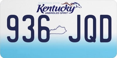 KY license plate 936JQD