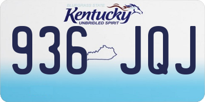 KY license plate 936JQJ