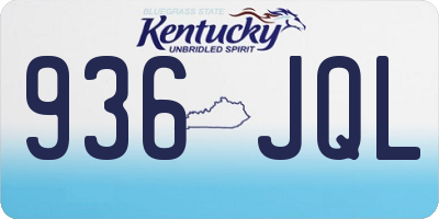 KY license plate 936JQL