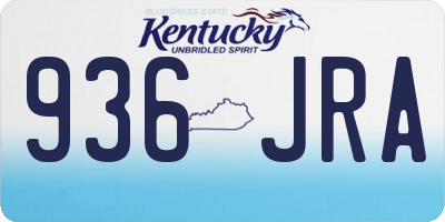 KY license plate 936JRA