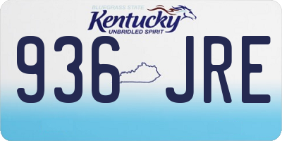 KY license plate 936JRE