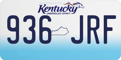 KY license plate 936JRF