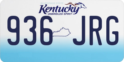 KY license plate 936JRG