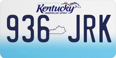 KY license plate 936JRK