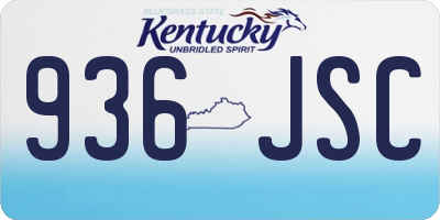 KY license plate 936JSC
