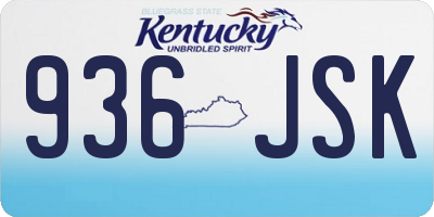 KY license plate 936JSK