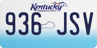 KY license plate 936JSV