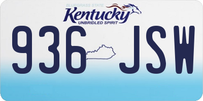 KY license plate 936JSW