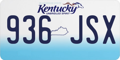 KY license plate 936JSX