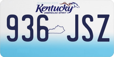 KY license plate 936JSZ
