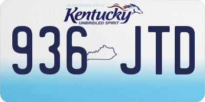 KY license plate 936JTD