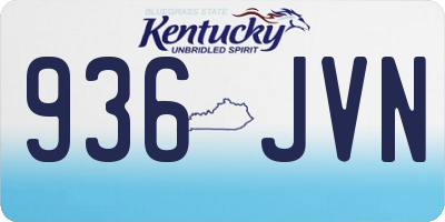 KY license plate 936JVN