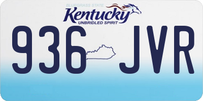 KY license plate 936JVR
