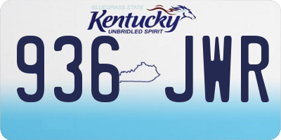 KY license plate 936JWR