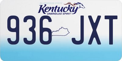 KY license plate 936JXT
