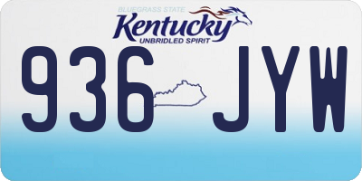 KY license plate 936JYW