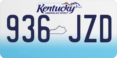 KY license plate 936JZD