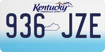 KY license plate 936JZE