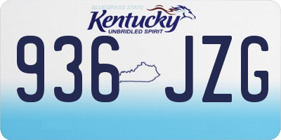 KY license plate 936JZG