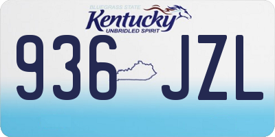 KY license plate 936JZL