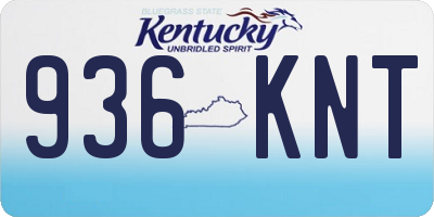 KY license plate 936KNT