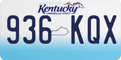 KY license plate 936KQX