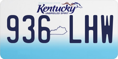 KY license plate 936LHW