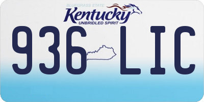 KY license plate 936LIC