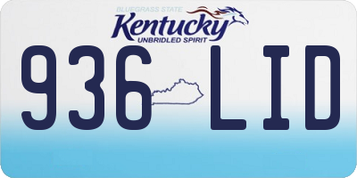 KY license plate 936LID