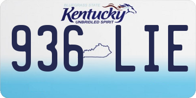 KY license plate 936LIE