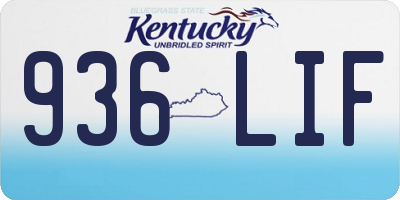 KY license plate 936LIF