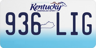 KY license plate 936LIG