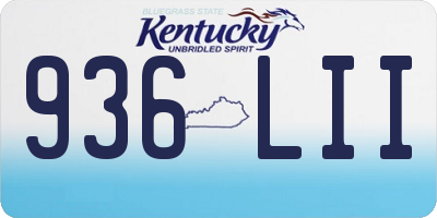 KY license plate 936LII