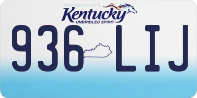 KY license plate 936LIJ