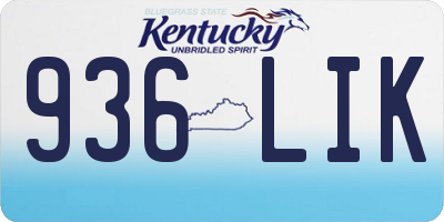 KY license plate 936LIK